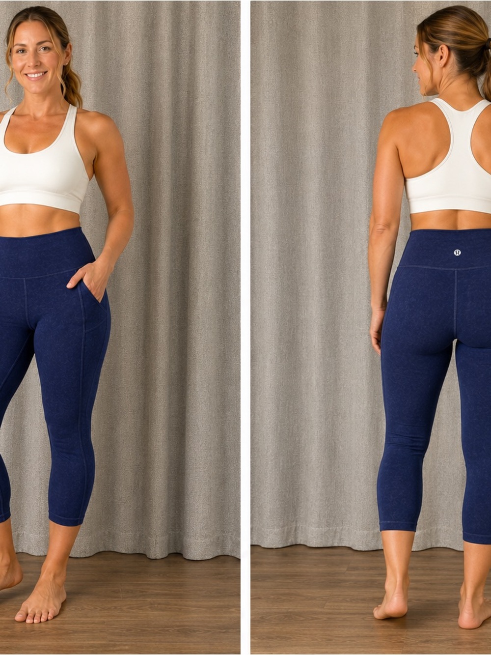 Lululemon Women's Navy High-Waist Capri Leggings
